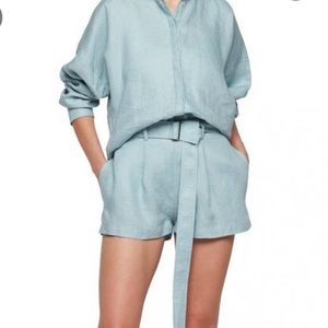 NWT Bondi born blue linen utility shorts